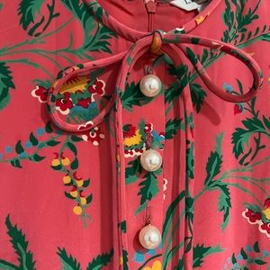 LK BENNET 💯 silk summer dress with large pearl buttons